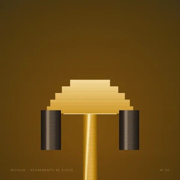 Headset Stand Pixel — detalhe das camadas de impressão
